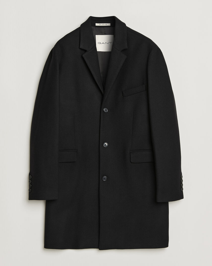Gant Classic Wool/Cashmere Coat Black – Zwart