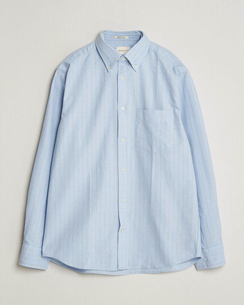 Gant Regular Fit Archive Oxford Striped Shirt Clear Sky – Blauw