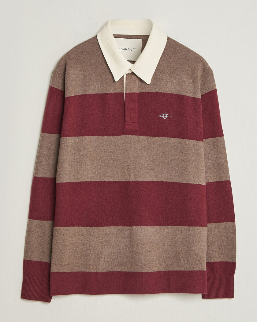 Gant Lambswool Barstriped Rugger Deep Grape Wine – Meerkleurig