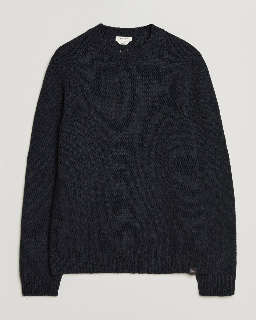  Jacob Cohën Muffled Virgin Wool Link Stitch Sweater Navy – Bleu