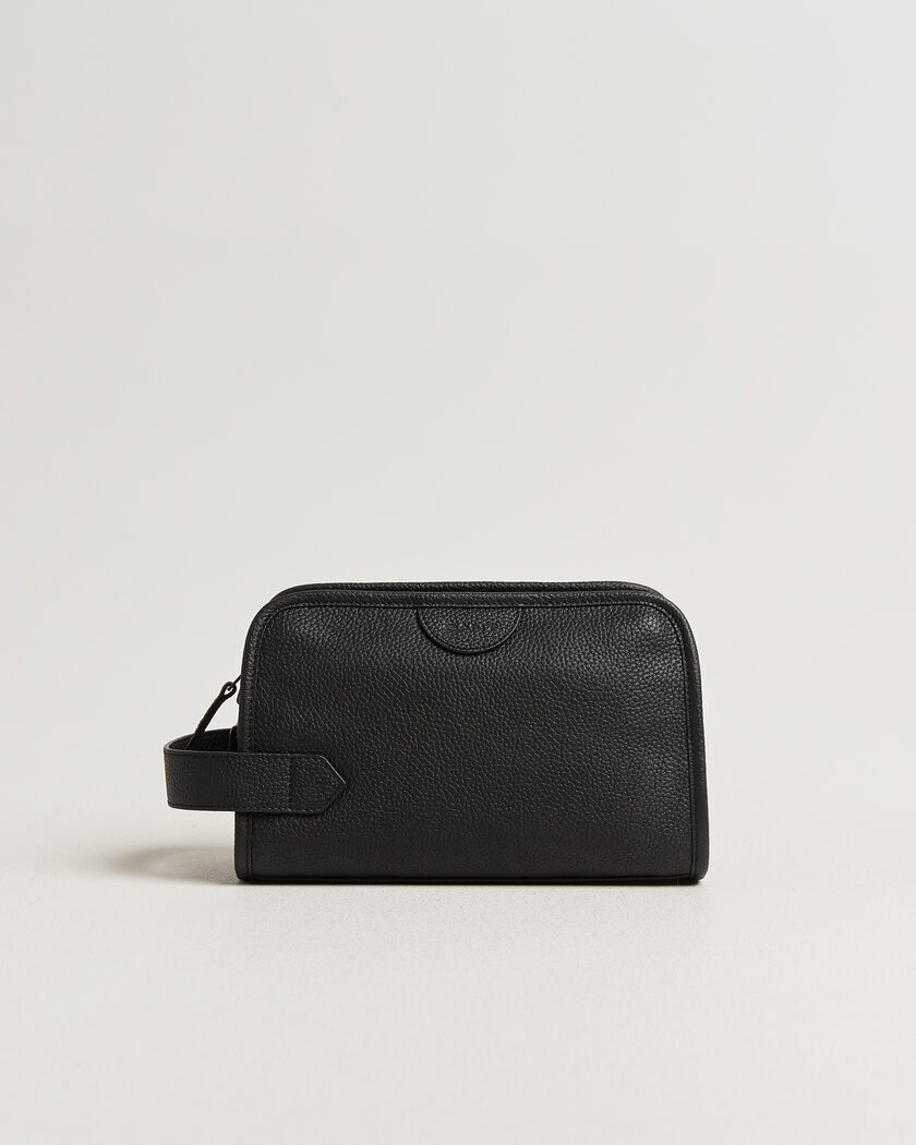 Gant Grained Leather Wash Bag Black – Zwart