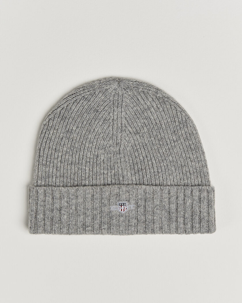 Gant Wool Beanie Grey Melange – Grijs