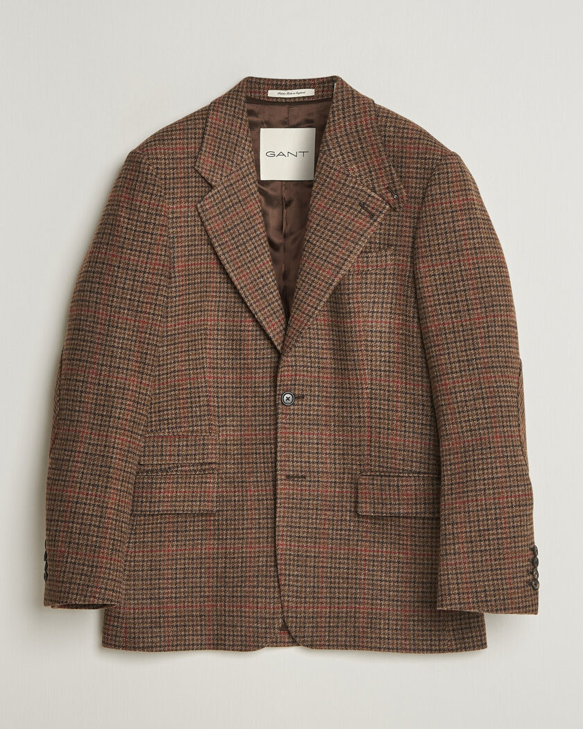 Gant British Tweed Blazer Shadow Brown – Marron
