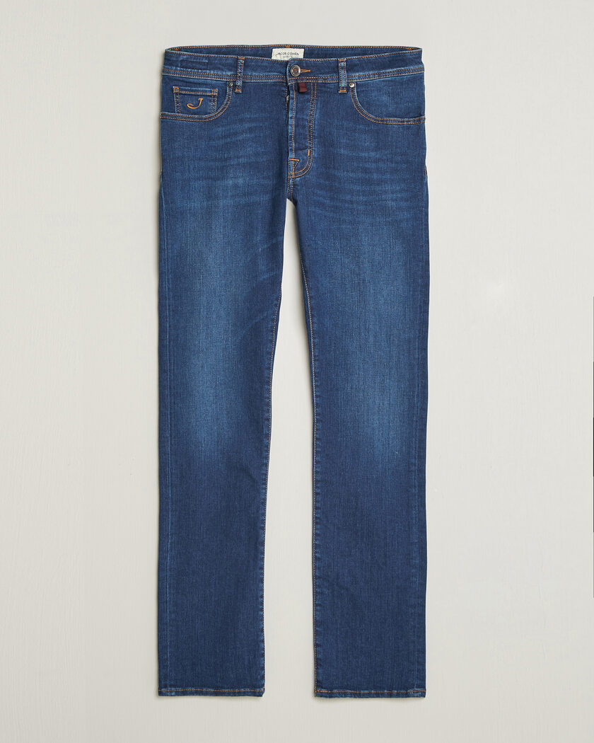 Jacob Cohën Bard Slim Fit Vintage Wash Stretch Jeans Mid Blue – Blauw