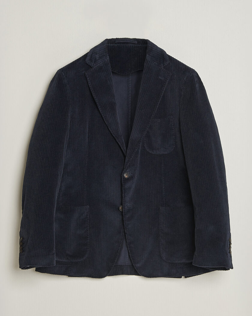 Morris Washed Cord Blazer Navy – Blauw