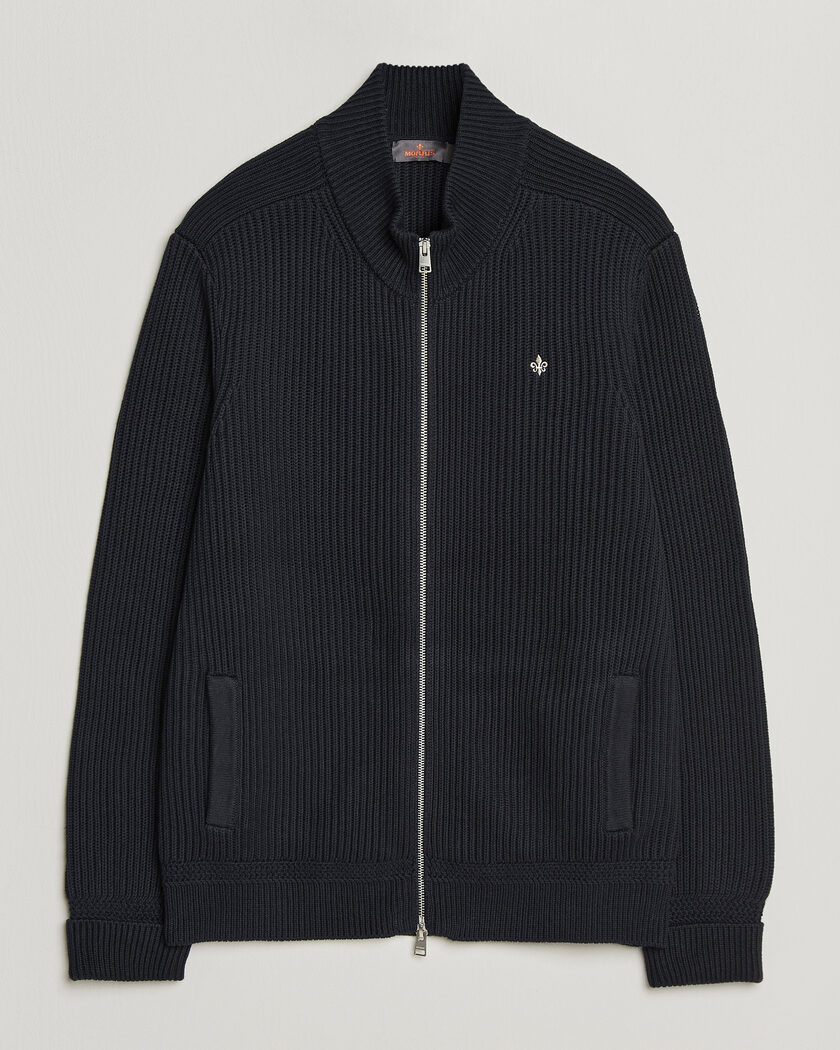 Morris Duncan Zip Cardigan Old Blue – Bleu