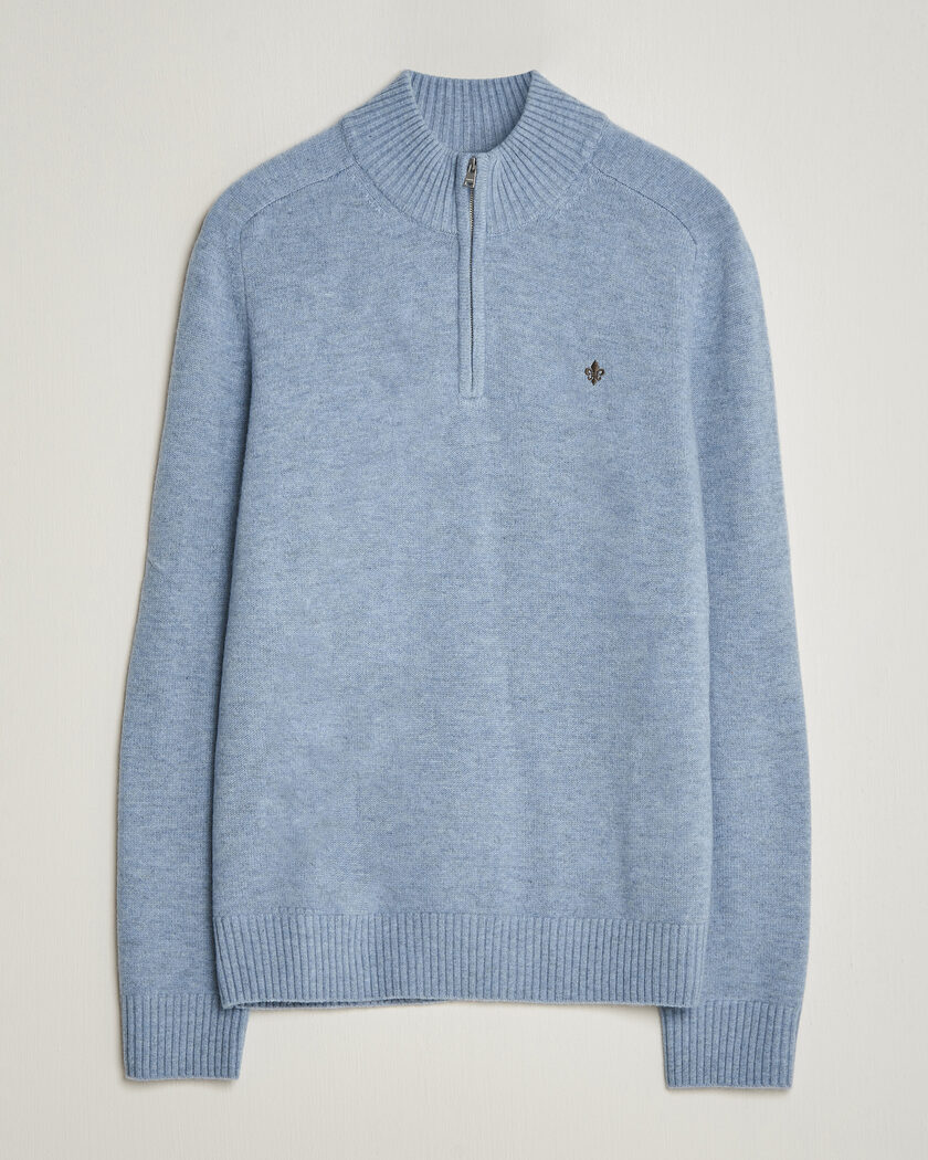 Morris Hertford Lambswool Half Zip Blue – Blauw