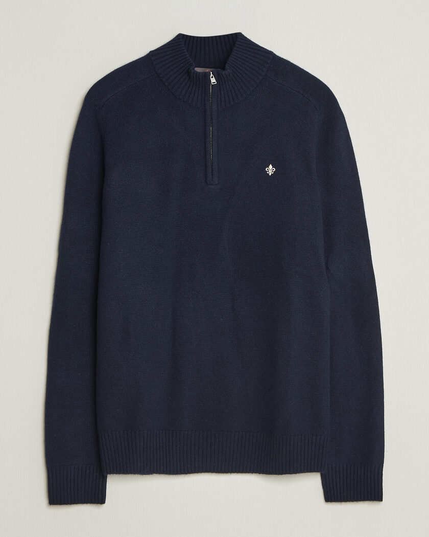 Morris Hertford Lambswool Half Zip Navy – Blauw