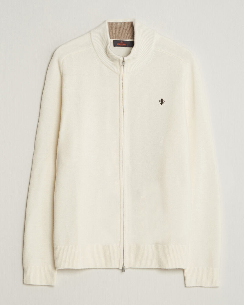Morris Hertford Zip Cardigan Off White – Wit