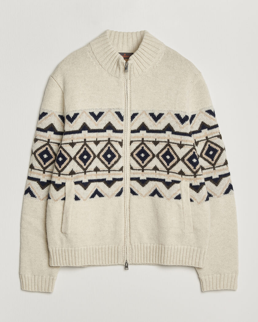 Morris Hadley Zip Cardigan Off White – Blanc