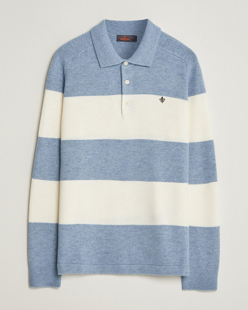 Morris Hertford Knitted Polo Blue – Blauw