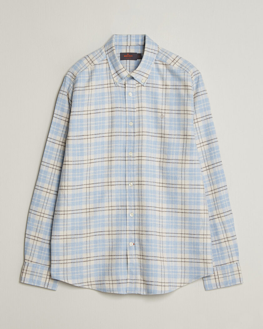 Morris Flannel Mouliné Shirt Light Blue – Blauw