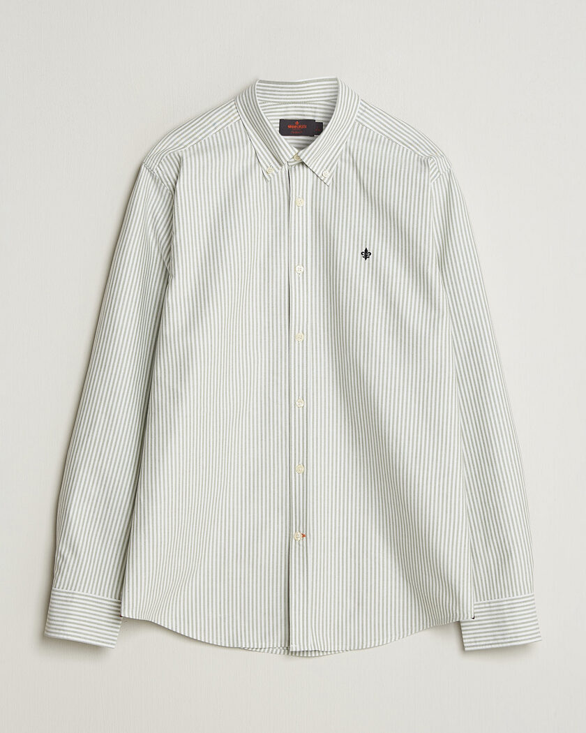 Morris Douglas Oxford Stripe Shirt Olive – Groen