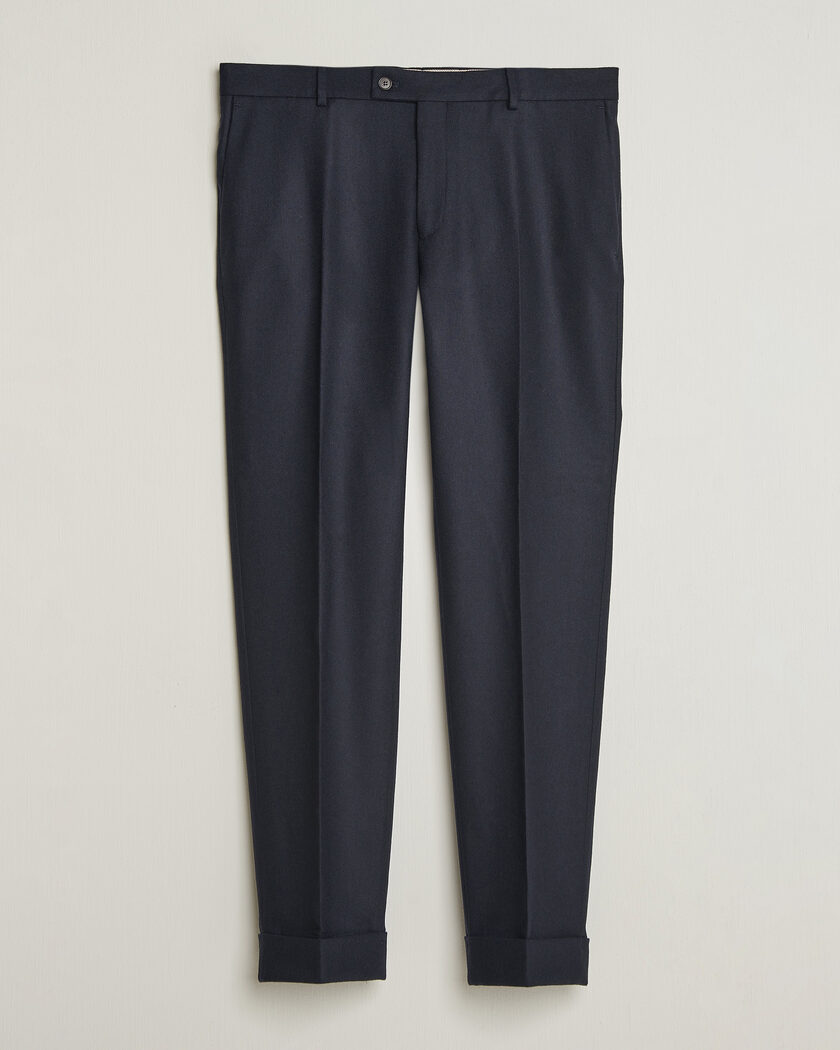 Morris Flannel Suit Trousers Navy – Blauw