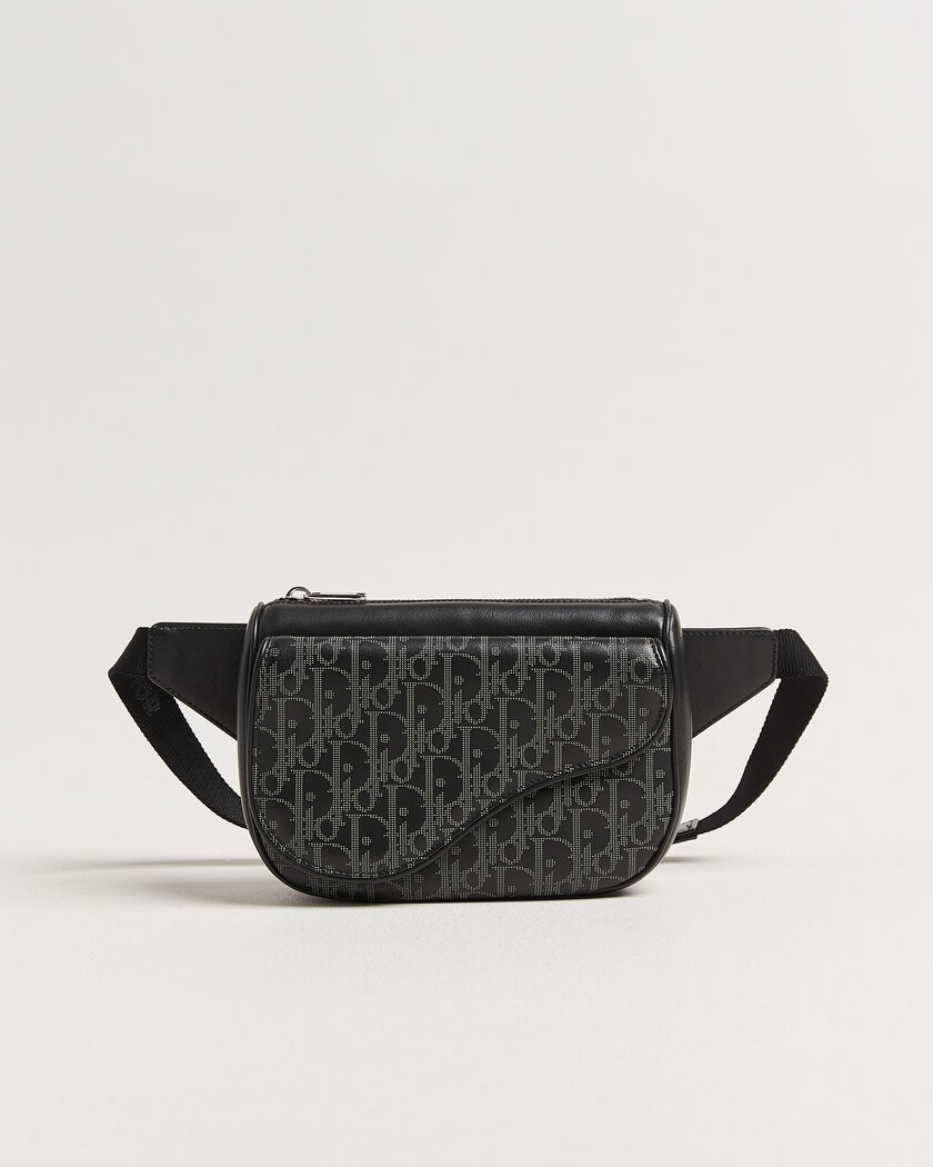 Dior Pre-Owned Saddle Bag Oblique Leather Black – Zwart