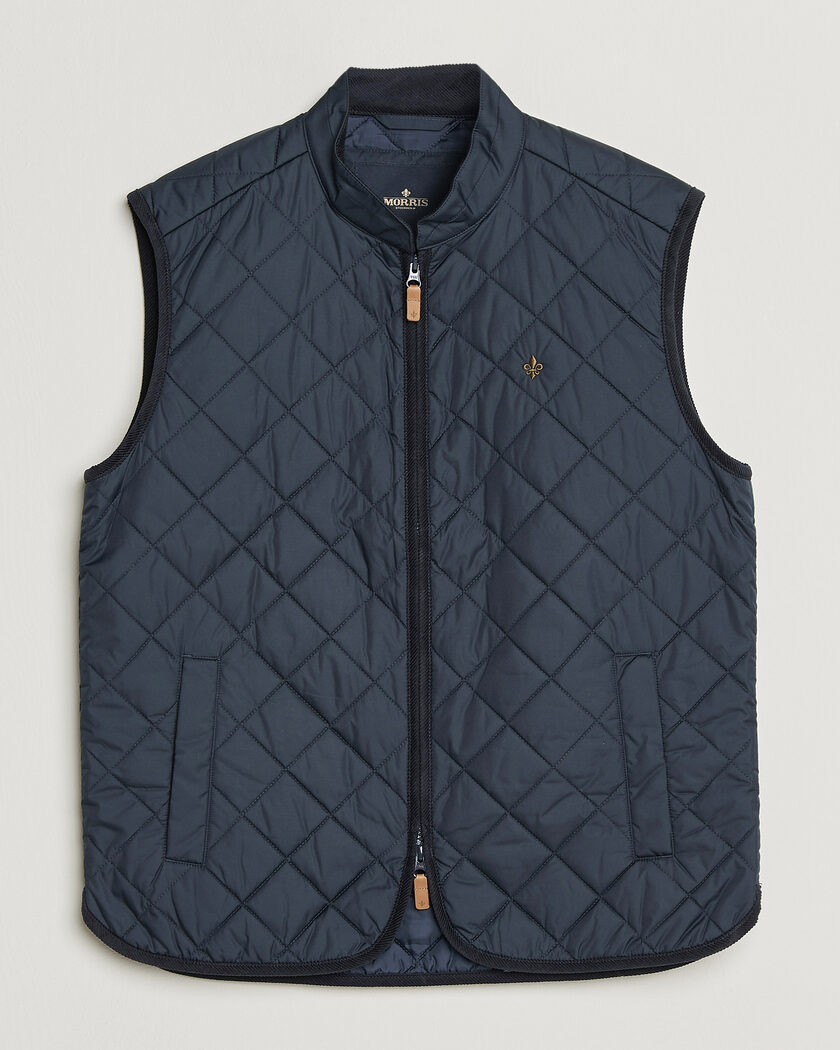Morris Teddy Quilted Vest Old Blue – Bleu