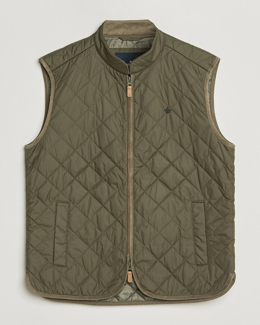 Morris Teddy Quilted Vest Olive – Groen