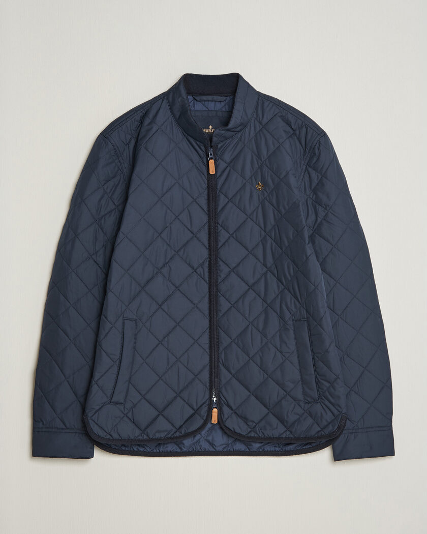 Morris Teddy Quilted Jacket Old Blue – Blauw
