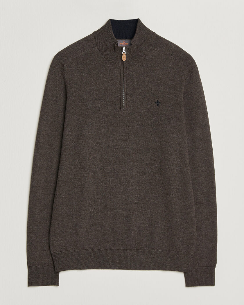 Morris John Merino Half Zip Brown – Marron