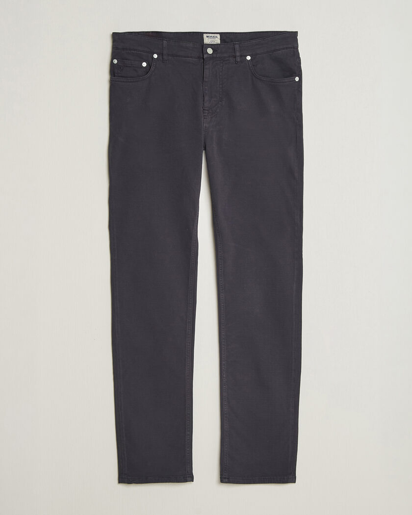 Morris James Brushed 5-Pocket Pant Blue – Blauw
