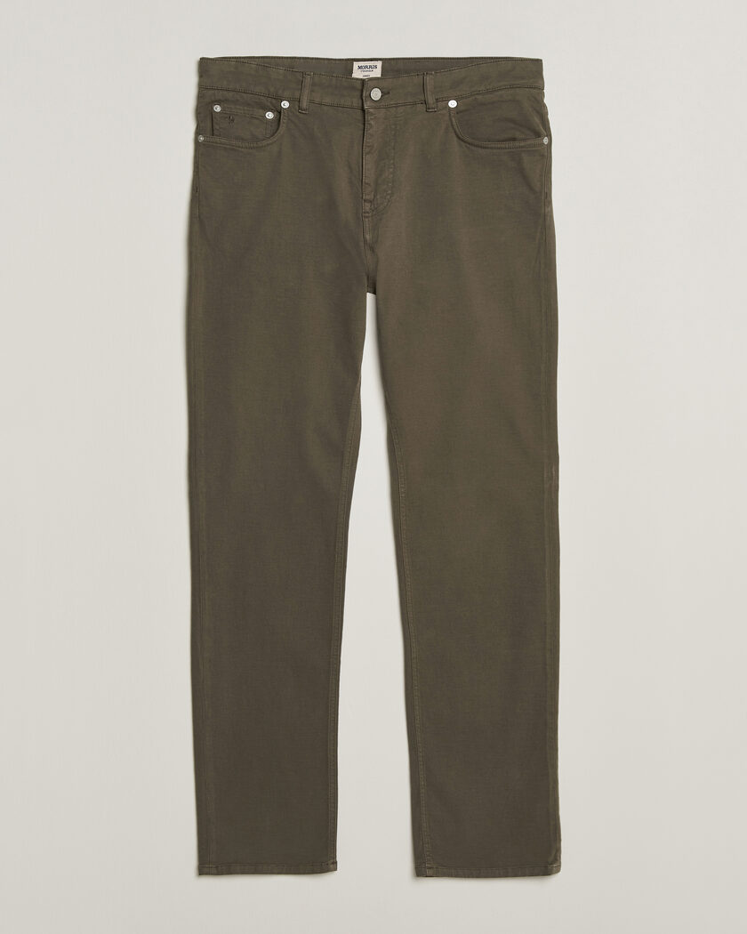 Morris James Brushed 5-Pocket Pant Olive – Vert