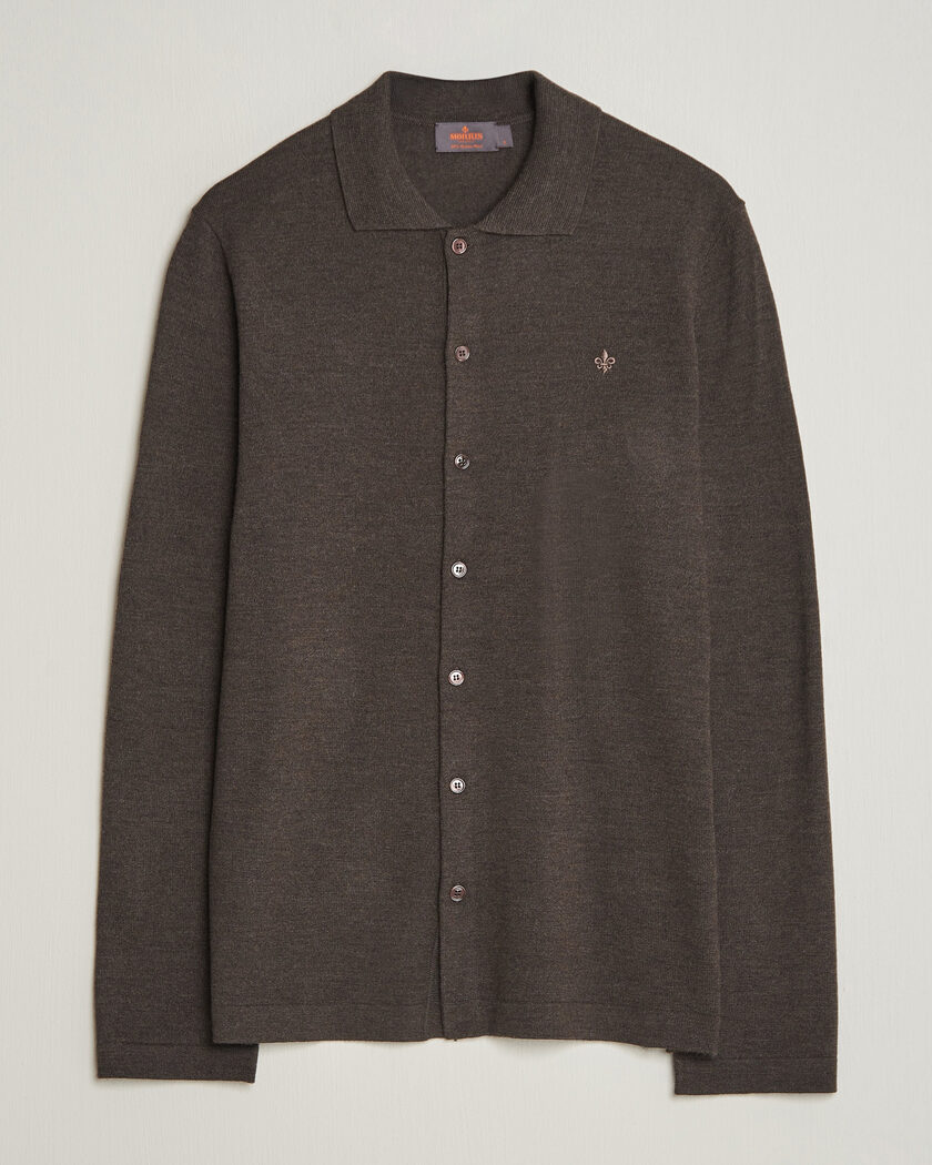 Morris Merino Shirt Cardigan Brown – Bruin