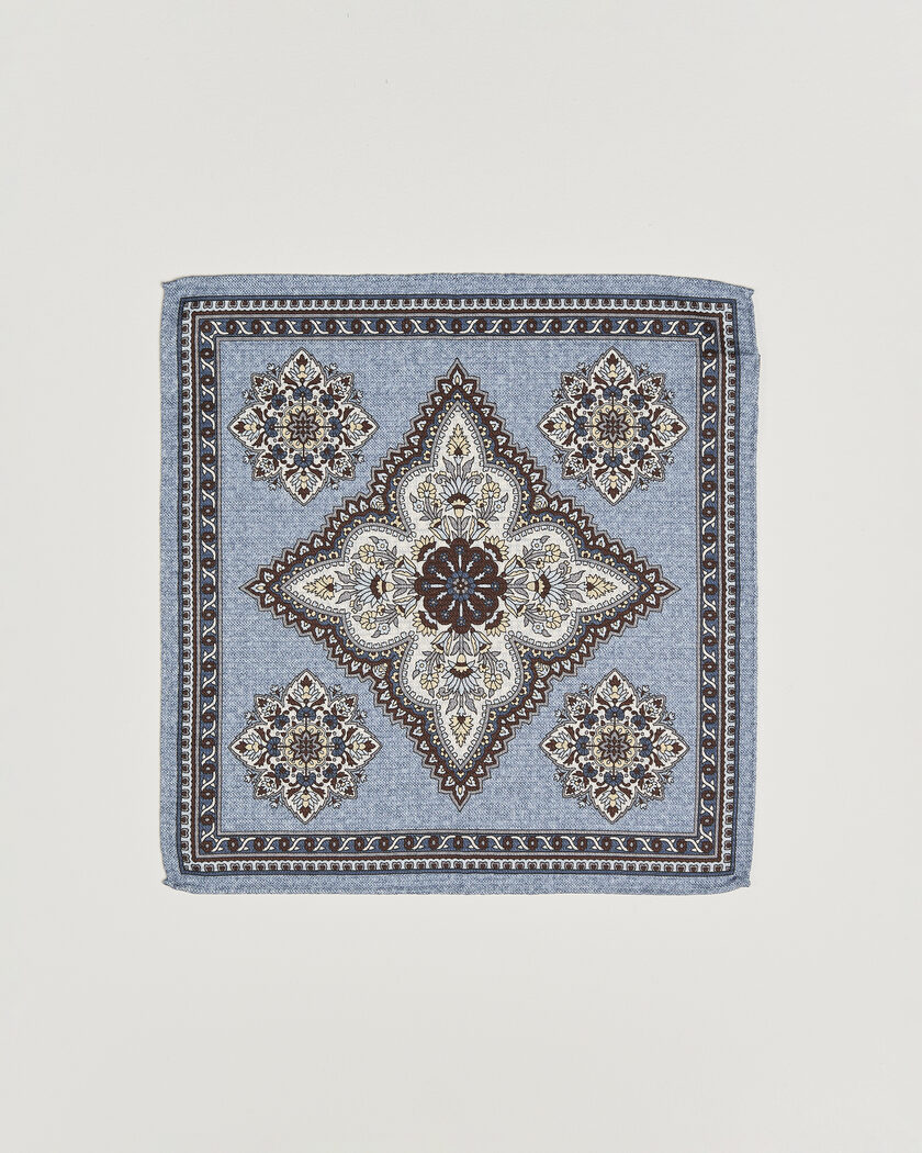 Amanda Christensen Silk Schappe Doublefaced Pocket Square Blue – Blauw