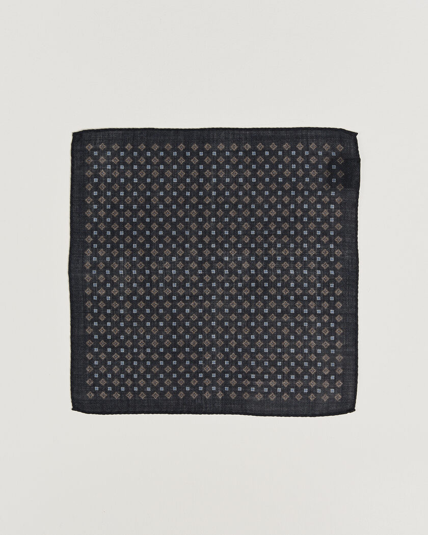 Amanda Christensen Wool Flower Pocket Square Navy – Blauw