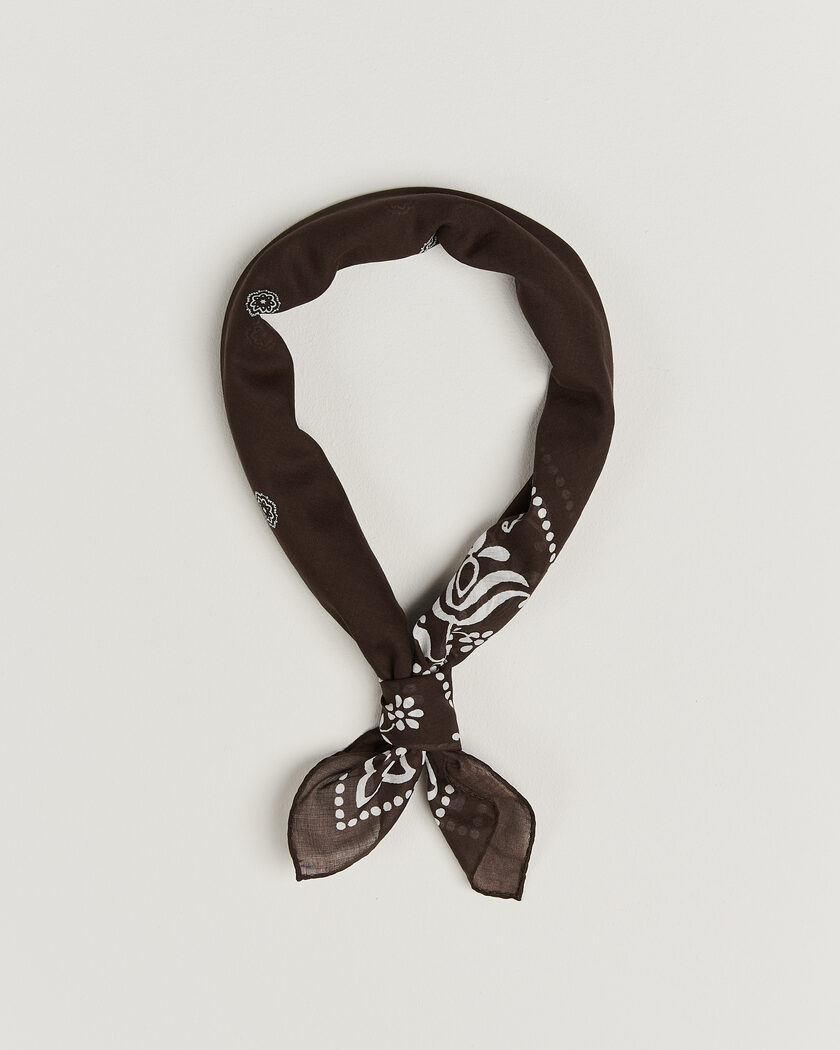 Amanda Christensen Cotton Voile Printed Flower Bandana Brown – Bruin