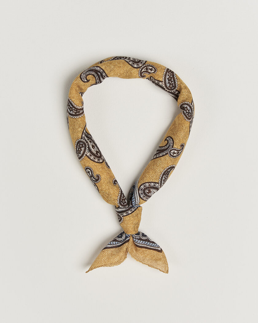 Amanda Christensen Cotton Voile Printed Paisley Bandana Yellow – Geel