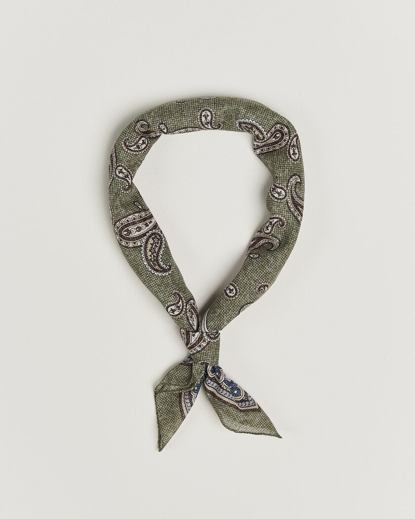 Amanda Christensen Cotton Voile Printed Paisley Bandana Green – Groen