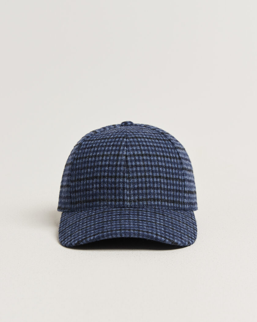 Varsity Headwear Mohair Wool Checked Baseball Cap Navy – Bleu