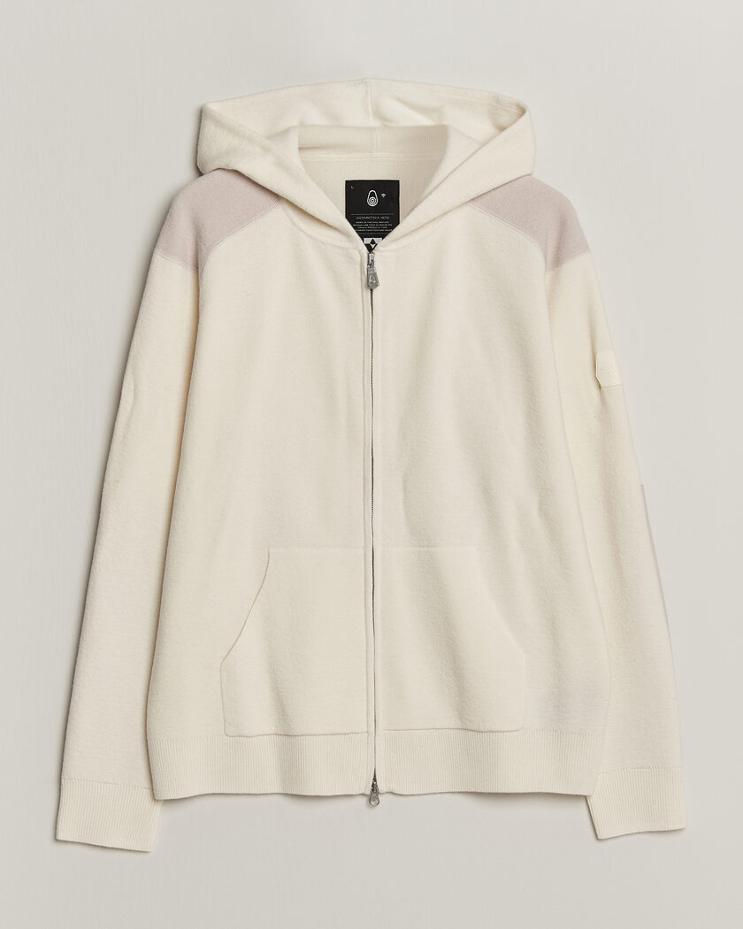 Sail Racing Spine Wool Knitted Full Zip Hoodie Off White – Blanc