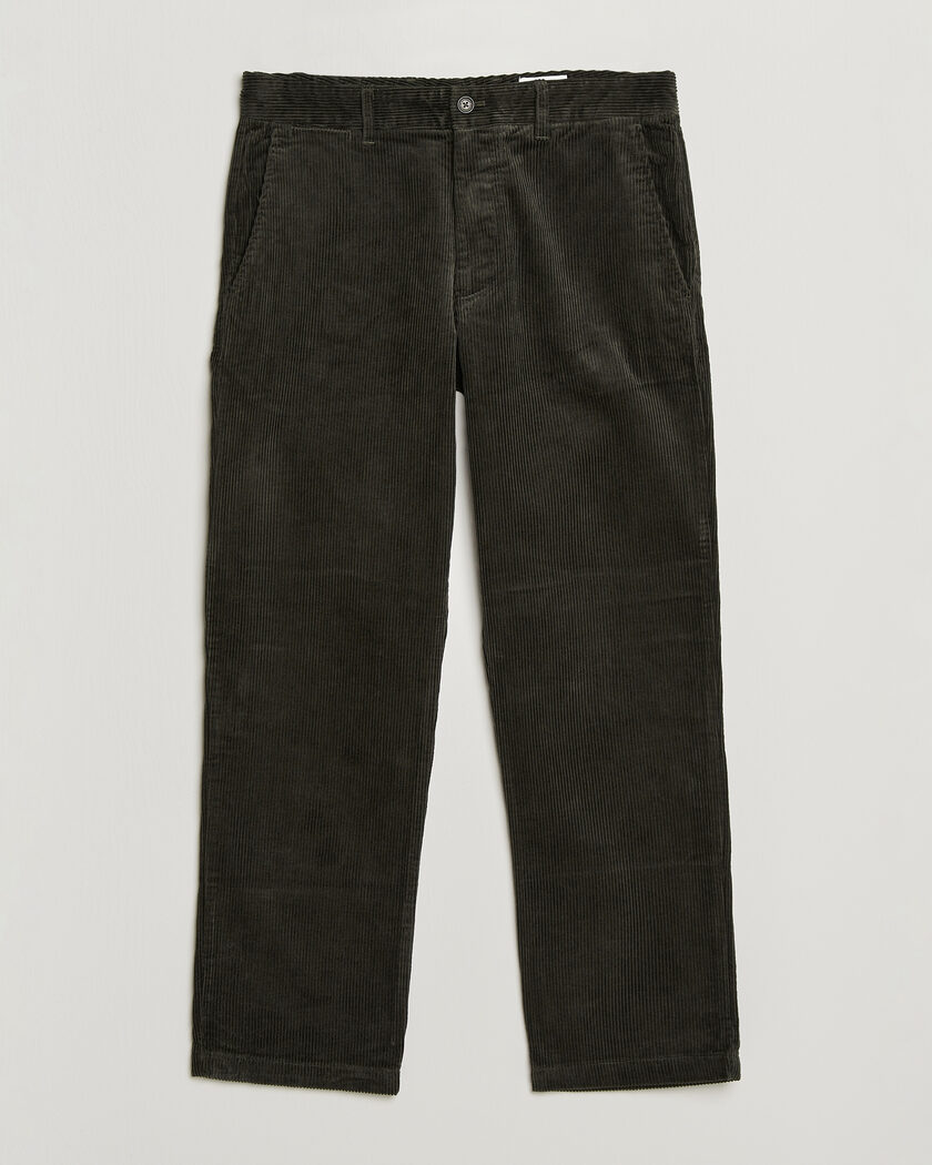 NN07 Aden Regular Fit Corduroy Chinos Dark Army – Vert