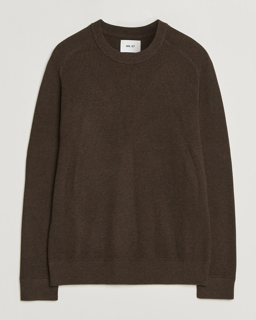 NN07 Kevin Cotton Knitted Sweater Deep Truffle – Marron