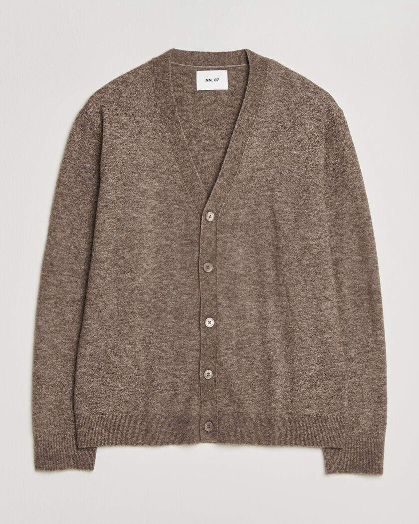 NN07 Gavin Brushed Wool Knitted Cardigan Desert Clay – Beige