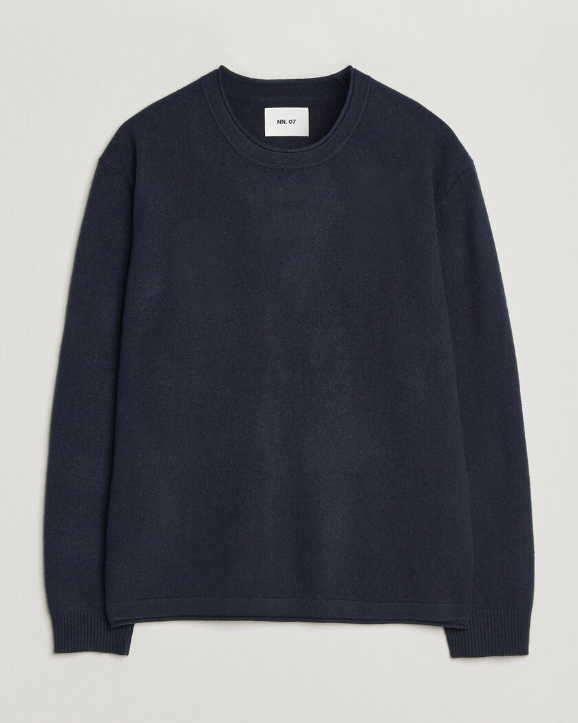 NN07 Sammy Wool Knitted Sweater Navy Melange – Blauw