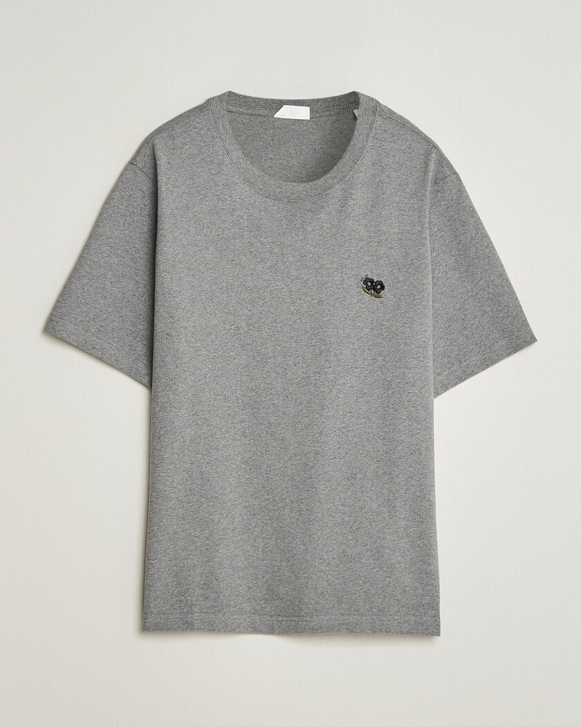 NN07 Jett Embroidered Crew Neck T-Shirt Grey Melange – Grijs