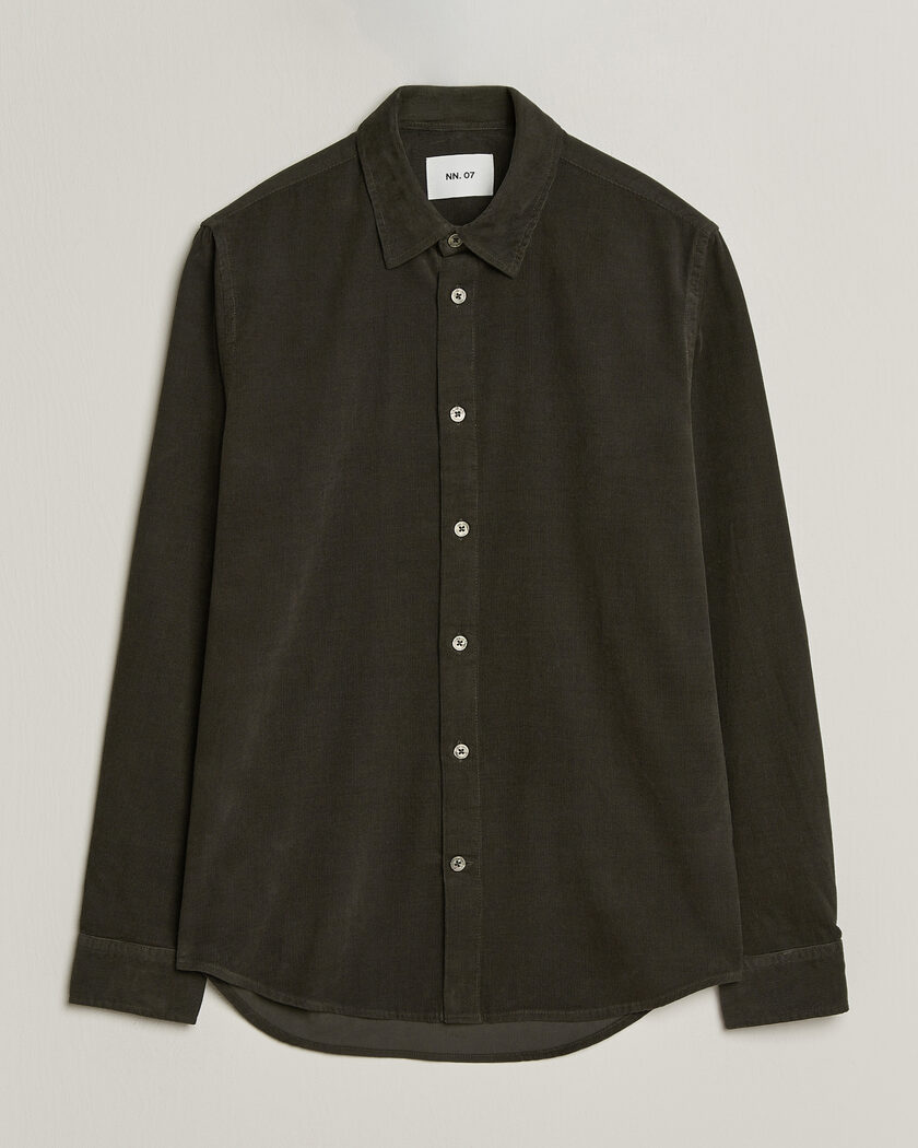 NN07 Asher Baby Cord Shirt Capers Green – Vert