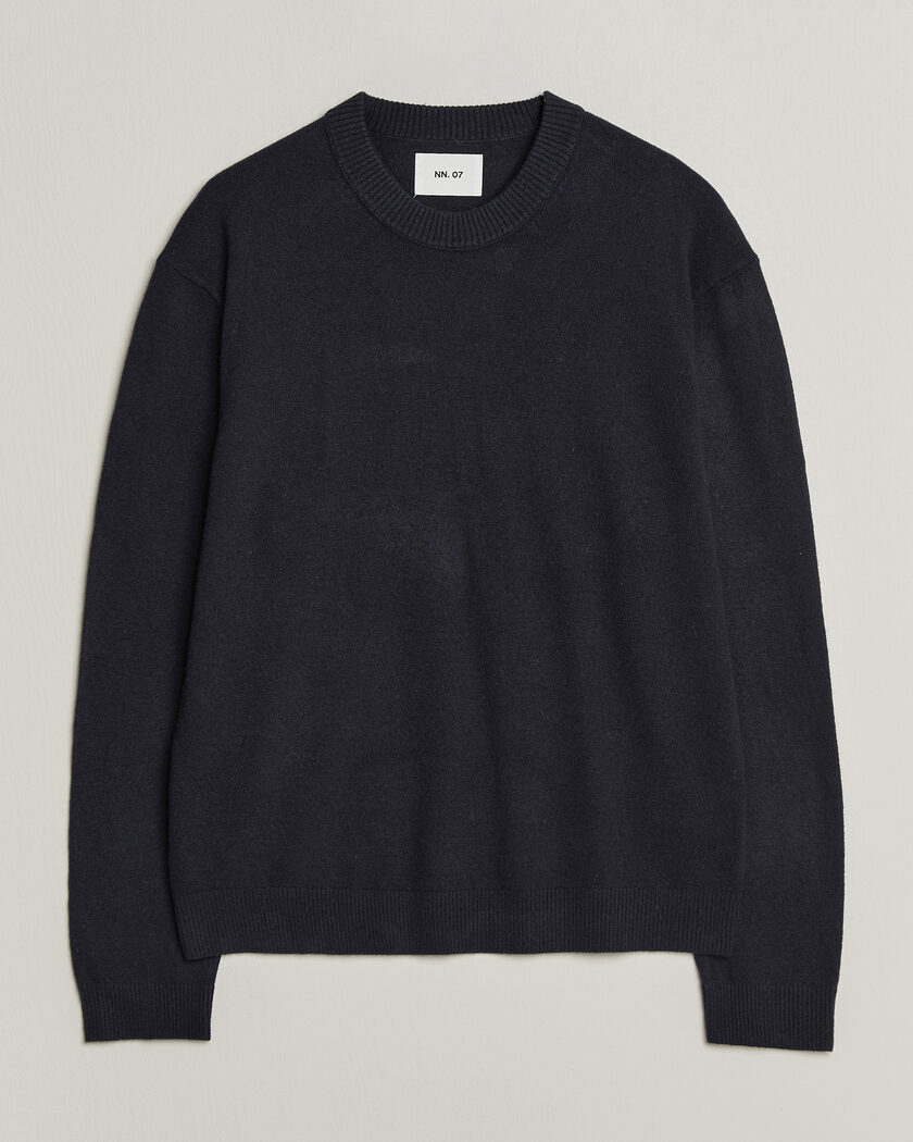 NN07 Raz Lambswool Knitted Sweater Deep Navy – Blauw