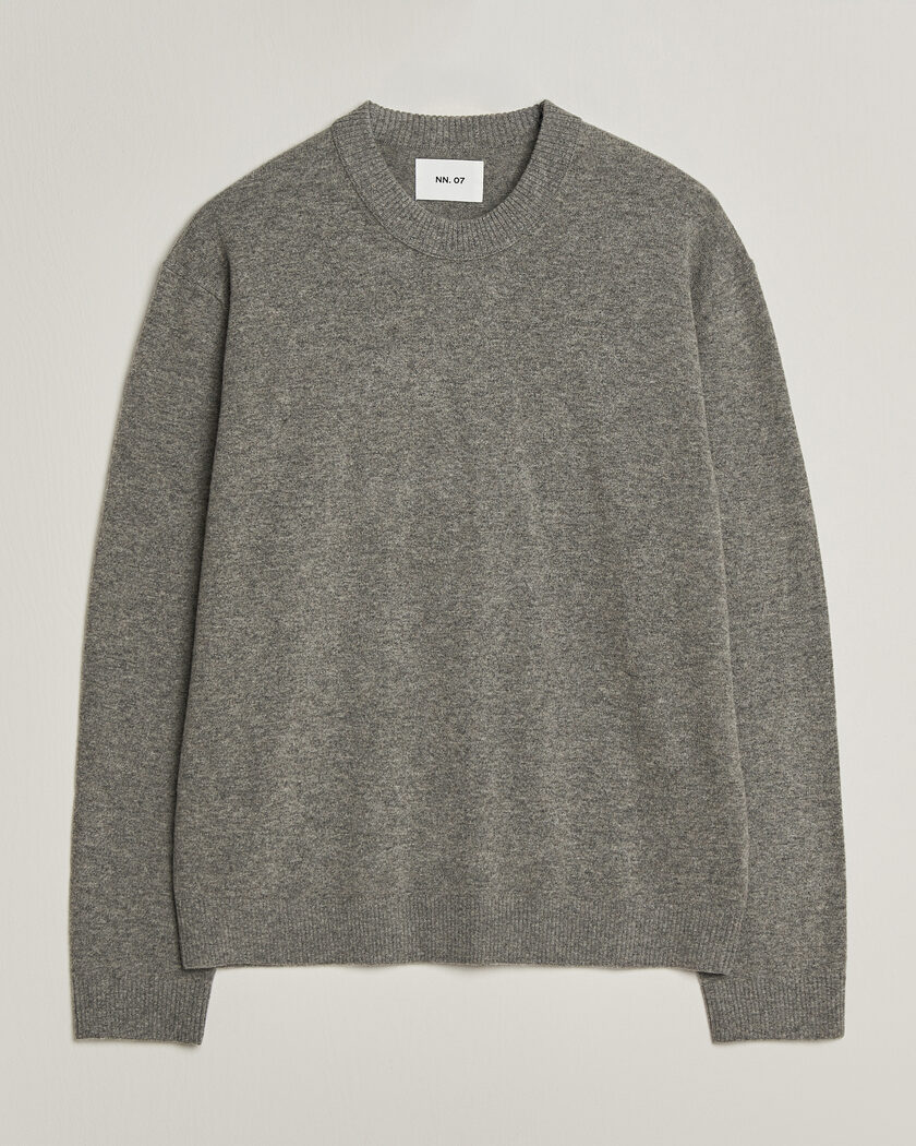 NN07 Raz Lambswool Knitted Sweater Grey Melange – Grijs
