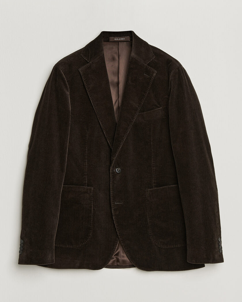 Oscar Jacobson Fogerty Patch Pocket Cord Blazer Dark Brown – Marron
