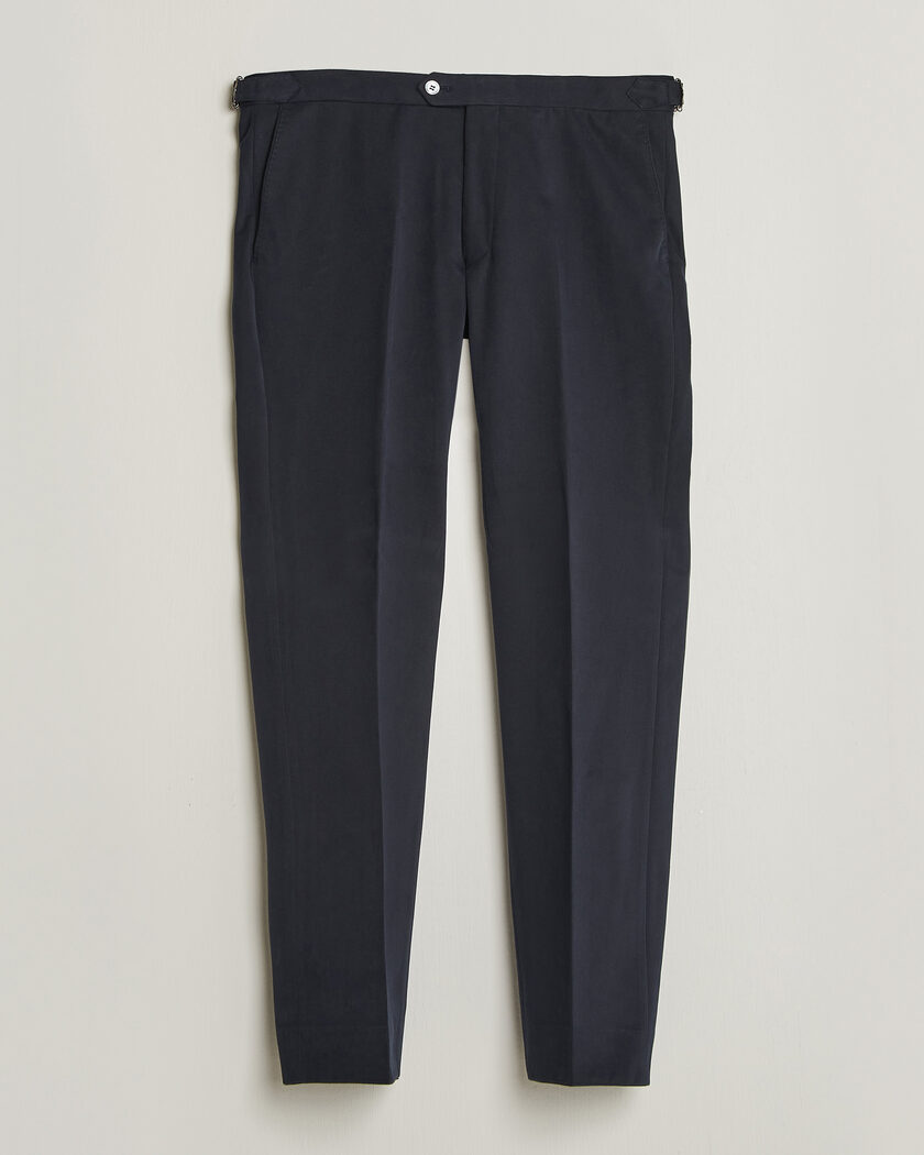 Oscar Jacobson Dandy Brushed Cotton Trousers Blue – Blauw