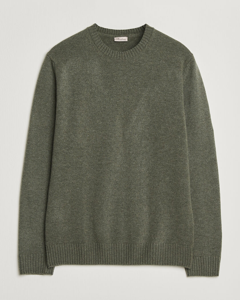 Stenströms Brushed Merino Crew Neck Green – Vert