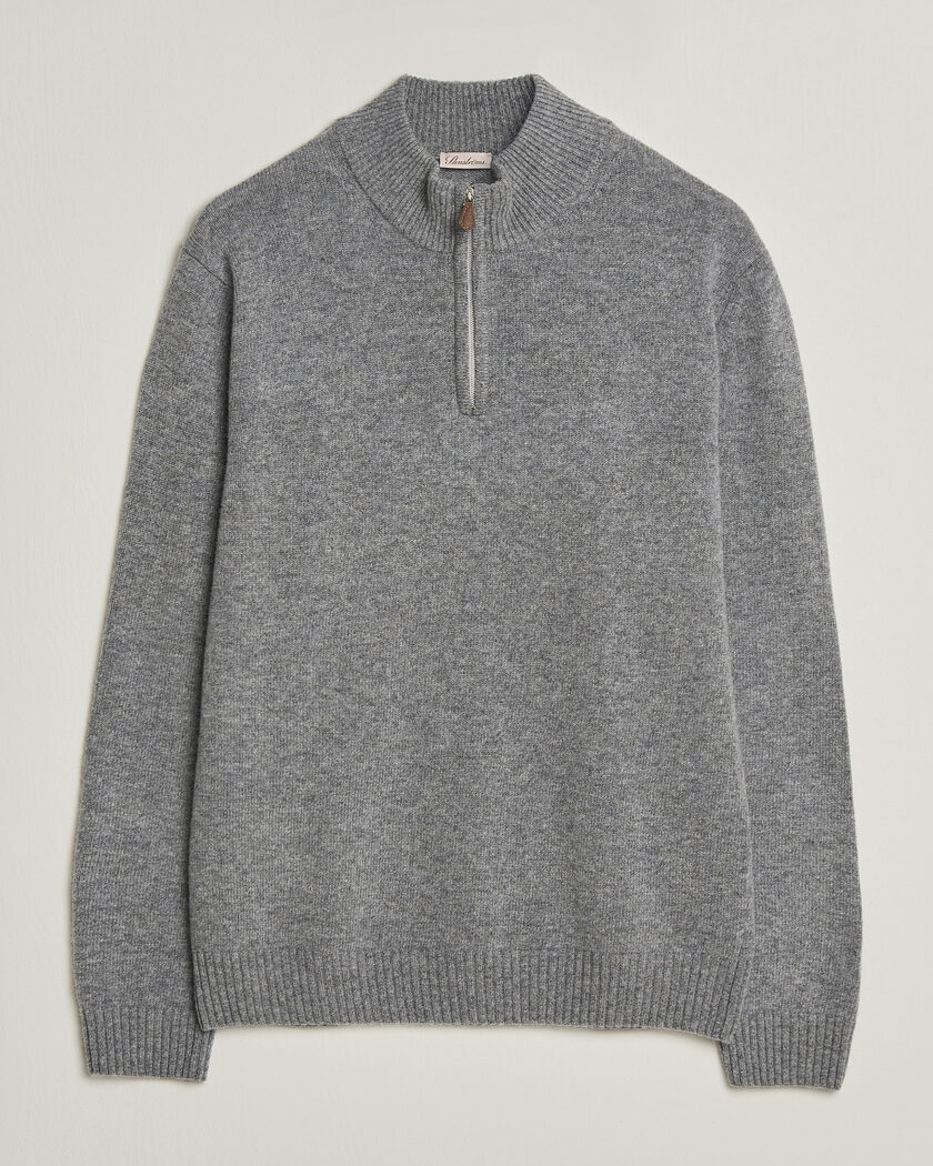 Stenströms Brushed Merino Half-Zip Grey – Grijs