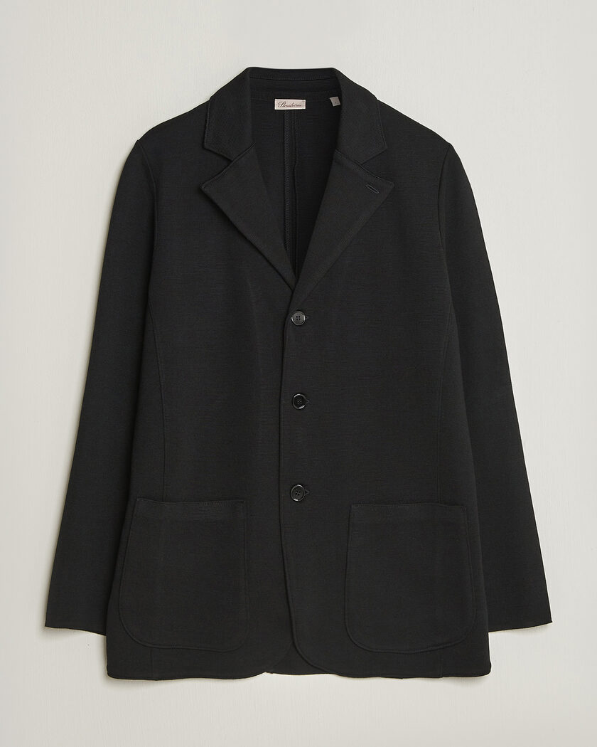 Stenströms Milano Knitted Merino Blazer Black – Noir