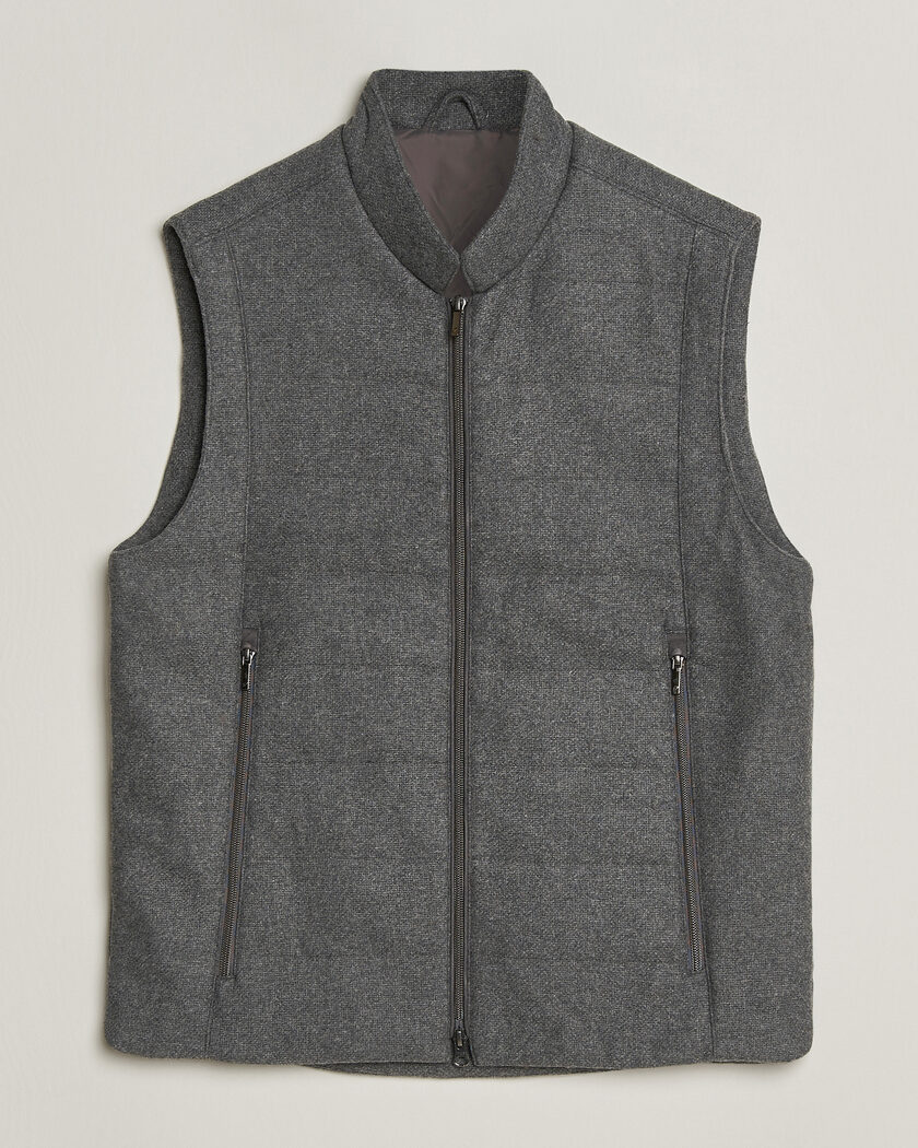 Stenströms Wool Alcantara Detail Light Padded Vest Grey – Grijs