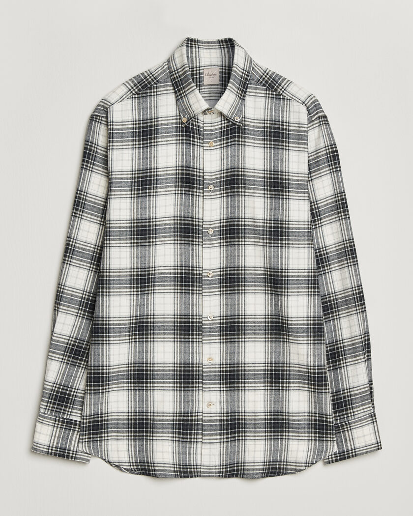 Stenströms Regular Fit Check Button Down Flannel Shirt Grey – Grijs