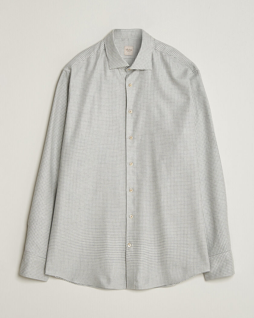 Stenströms Regular Fit Houndstooth Flannel Shirt Grey – Grijs