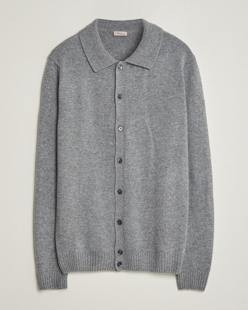 Stenströms Brushed Merino Polo Cardigan Grey – Grijs